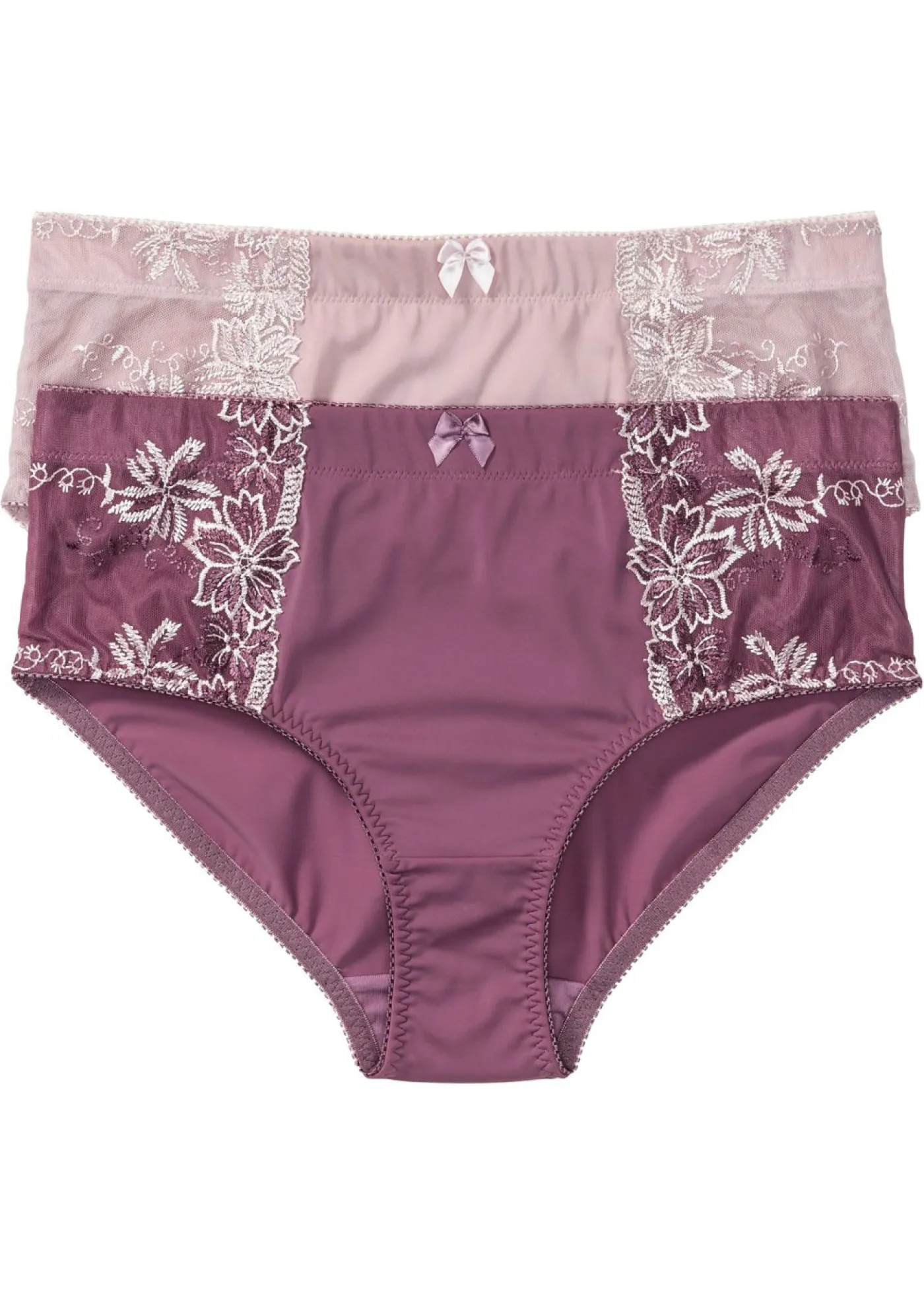 bonprix bonprix Bragas>Braguita moldeadora con bordado (2 piezas) Baya mate/rosa mate de flores