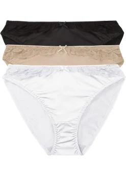 bonprix bonprix Lencería|Bragas>Braguitas (3 unidades) negro - blanco - piel