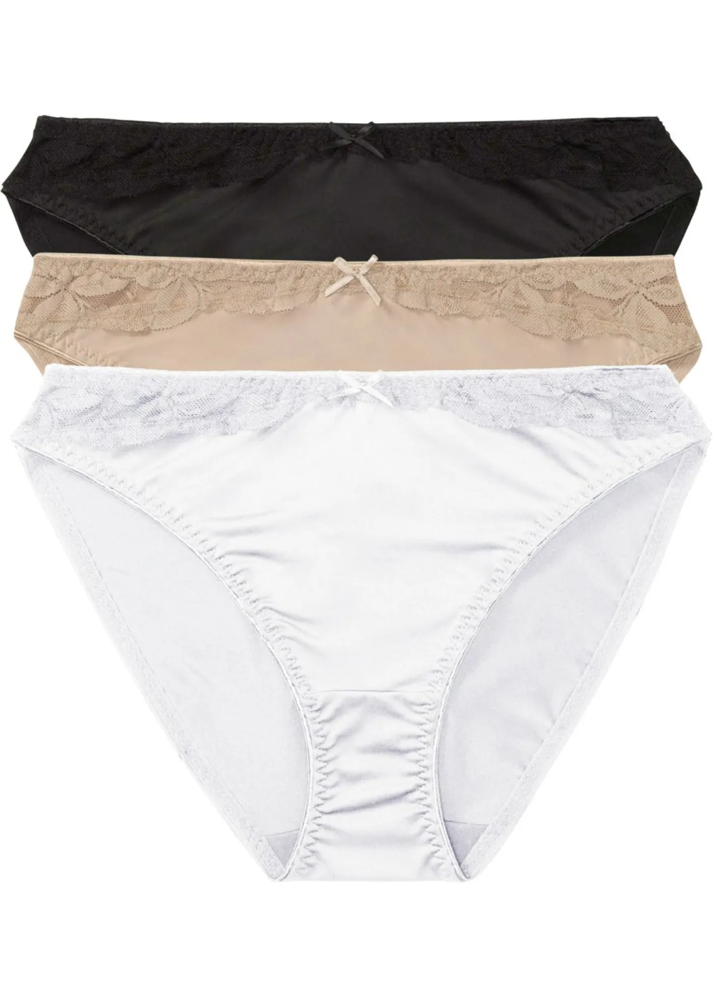 bonprix bonprix Lencería|Bragas>Braguitas (3 unidades) negro - blanco - piel