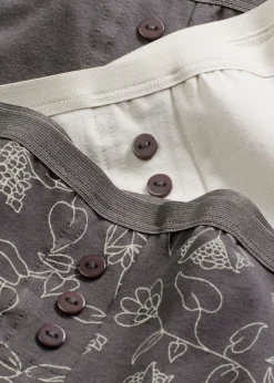 bonprix bonprix Ropa Interior De Algodón|Bragas>Braguitas bóxer largas de mujer (4 unidades) Gris estampado