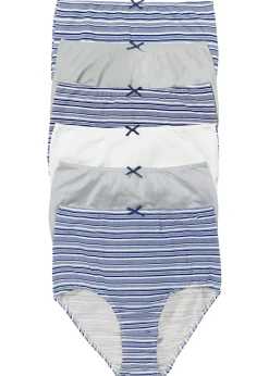 bonprix bonprix Ropa Interior De Algodón|Bragas>Braguitas de talle alto (6 unidades) Rayas azules