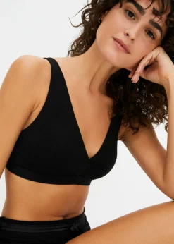 bonprix bonprix Ropa Interior De Algodón|Sujetadores>Bralette de algodón orgánico sin aros Negro