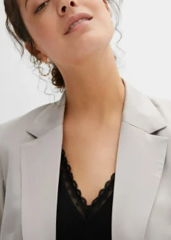 Mujer bonprix bonprix Bralette de canalé de algodón orgánico con encaje