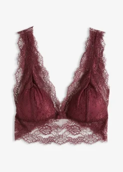 bonprix bonprix Lencería|Sujetadores>Bralette de encaje delicado rojo avellana