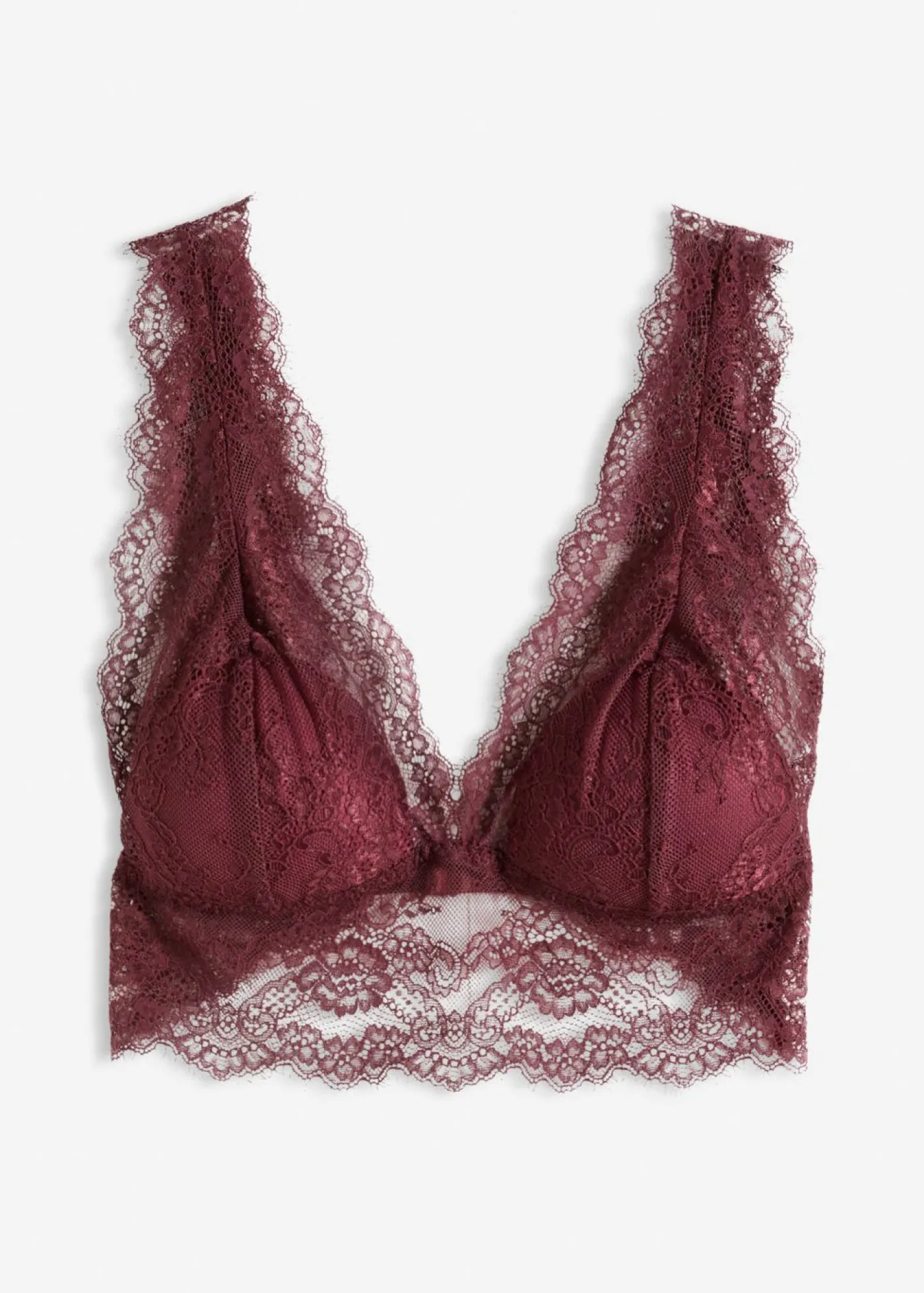 bonprix bonprix Lencería|Sujetadores>Bralette de encaje delicado rojo avellana