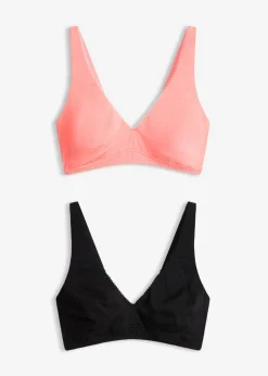 Mujer bonprix bonprix Bralette sin aros con algodón (2 unidades)