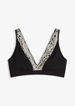 Mujer bonprix bonprix Bralette sin aros con algodón orgánico y encaje