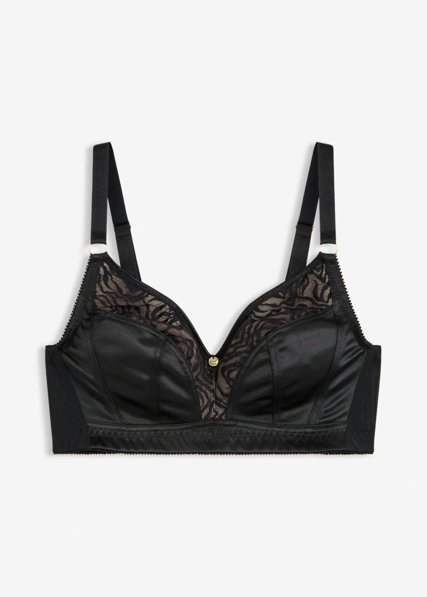 bonprix bonprix Lencería|Novedades>Bralette sin aros con encaje delicado Negro