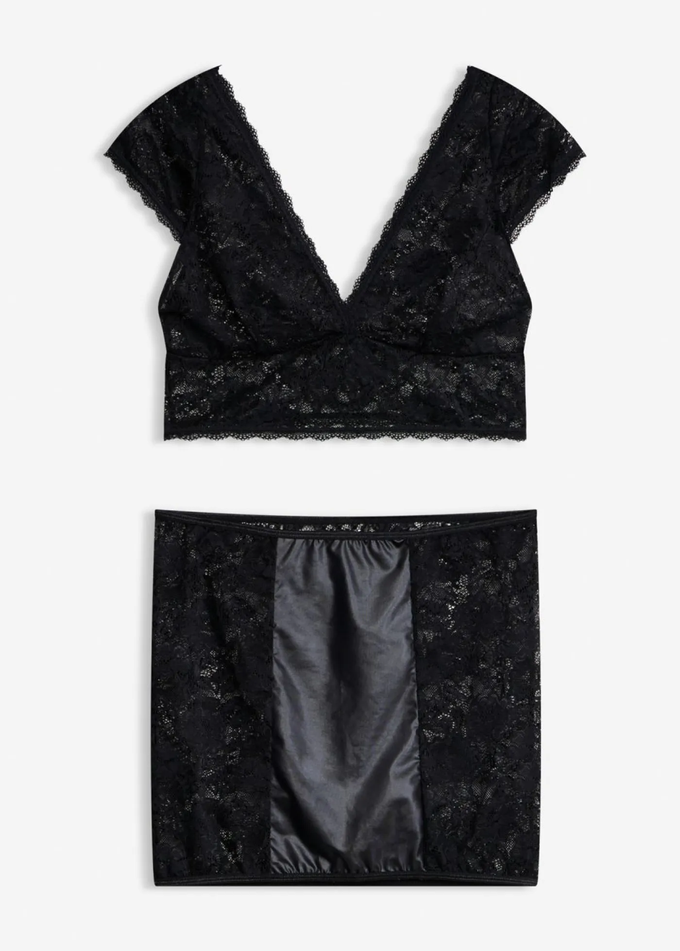 bonprix VENUS Lencería Sexy>Bustier + falda (conjunto de 2 piezas) Negro