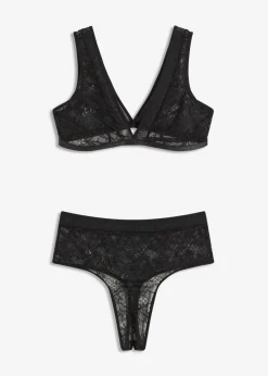 Mujer bonprix bonprix Bustier + tanga de talle alto (2 piezas)