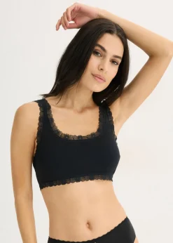 Mujer bonprix bonprix Bustier de algodón orgánico y encaje (2 unidades)