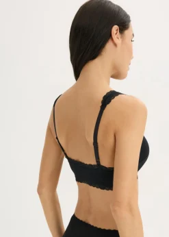 Mujer bonprix bonprix Bustier de algodón orgánico y encaje (2 unidades)