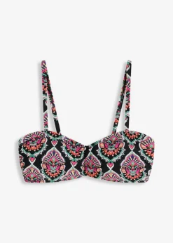 bonprix bonprix Conjuntos De Traje De Baño|Bikinis>Bustier de bikini tipo bandeau Negro multicolor