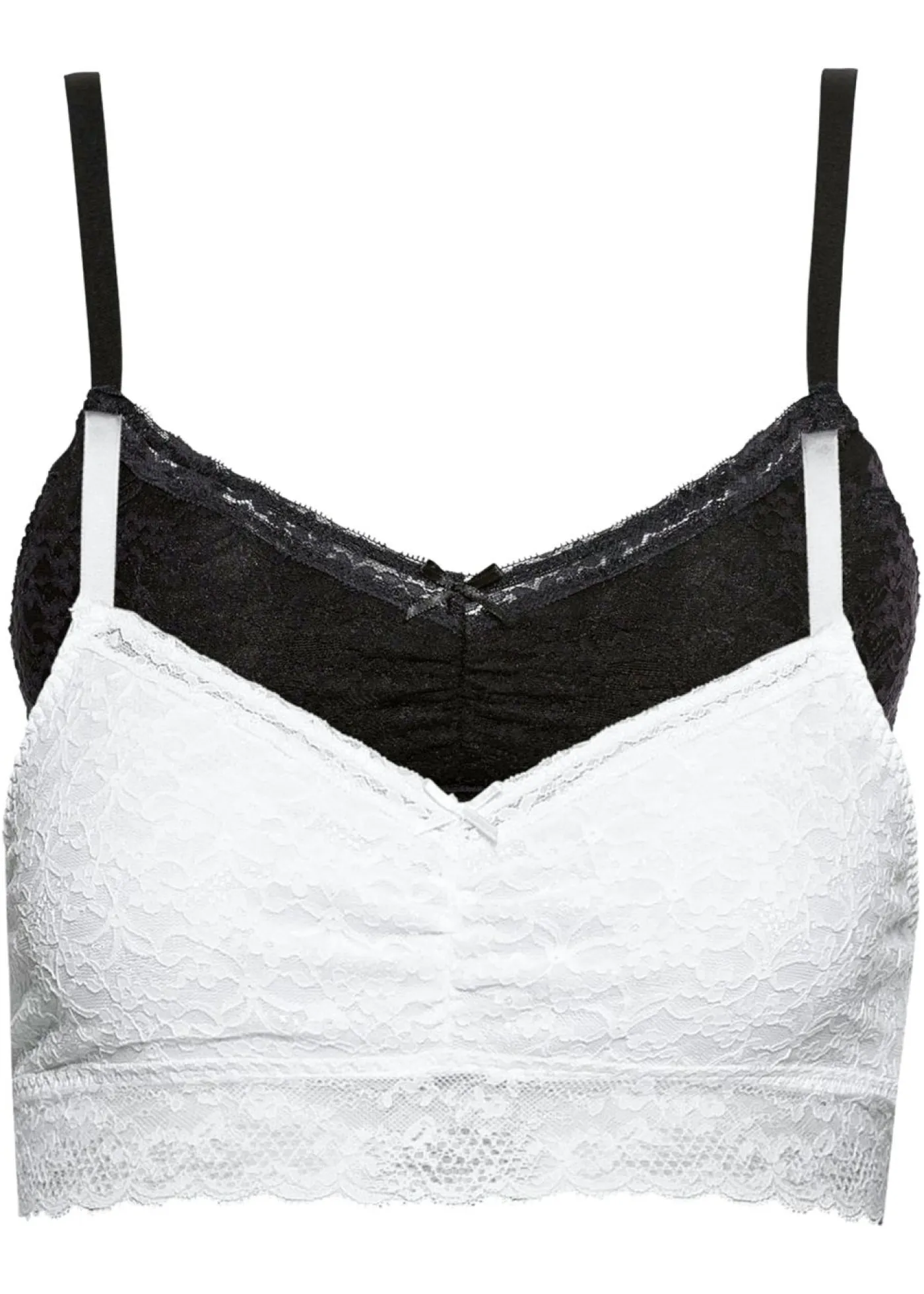 bonprix bonprix Lencería|Sujetadores>Bustier de encaje suave (2 unidades) Negro+blanco
