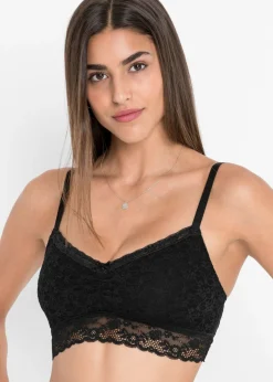 bonprix bonprix Lencería|Sujetadores>Bustier de encaje suave (2 unidades) Negro+blanco