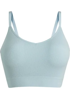 bonprix bonprix Sin Costuras|Sujetadores>Bustier Feel Comfort sin costuras de canalé azul pálido