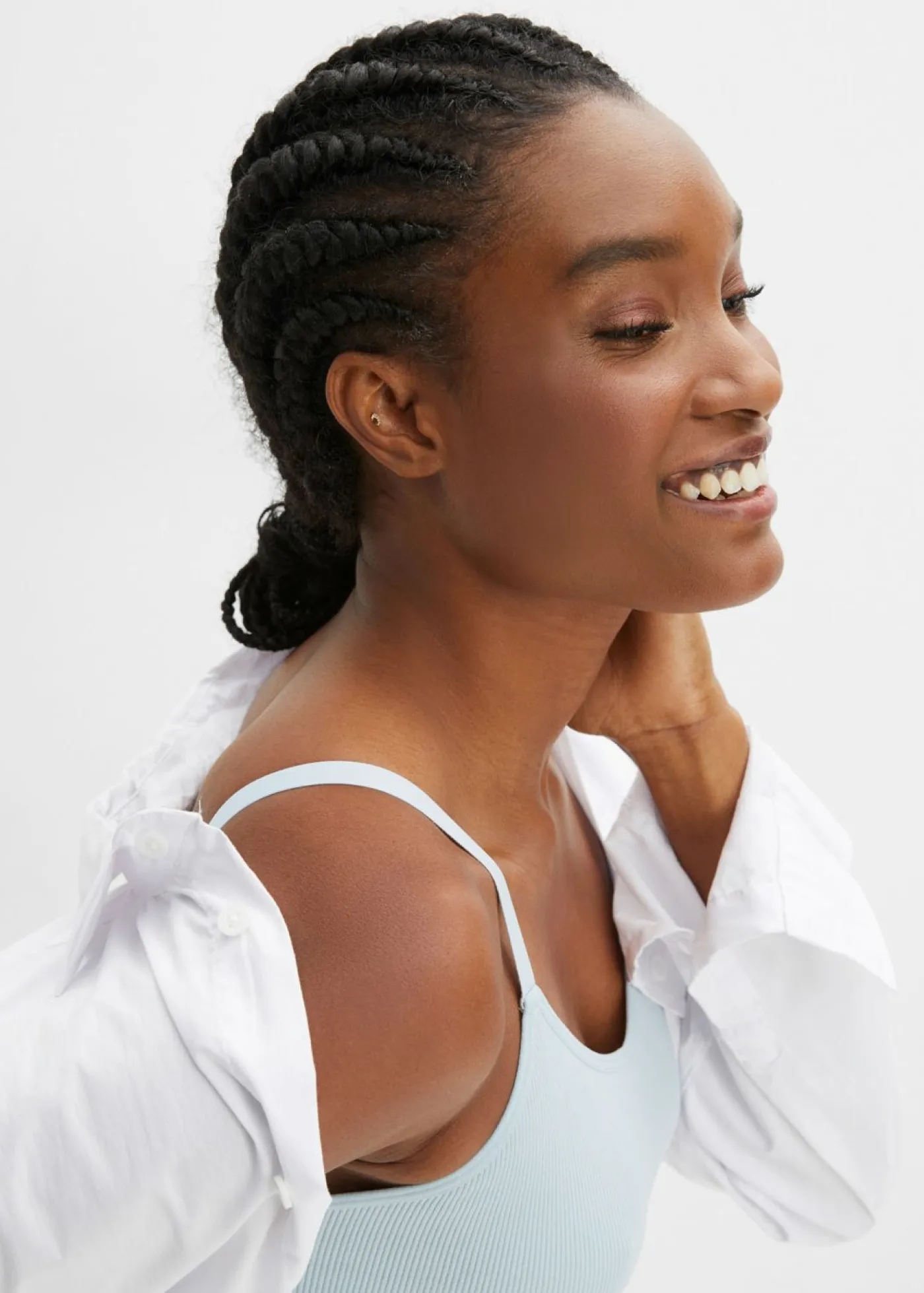 bonprix bonprix Sin Costuras|Sujetadores>Bustier Feel Comfort sin costuras de canalé azul pálido