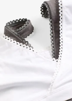 bonprix bonprix Básicos|Sujetadores>Bustier reversible de algodón orgánico suave (2 unidades) blanco - pizarra