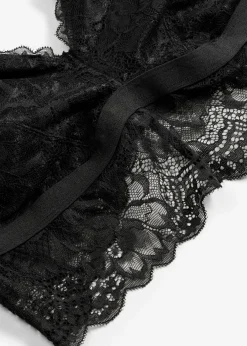 bonprix bonprix Lencería|Sujetadores>Bustier sin aros con encaje de flores Negro