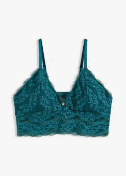 bonprix bonprix Temática·Lencería De Primavera|Lencería>Bustier sin aros con encaje de flores verde pimiento