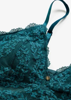 bonprix bonprix Temática·Lencería De Primavera|Lencería>Bustier sin aros con encaje de flores verde pimiento