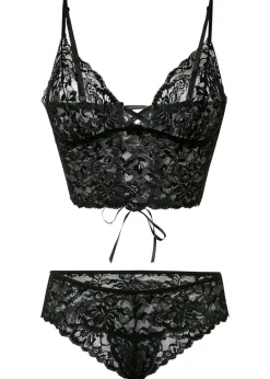 bonprix VENUS Lencería|Lencería Sexy>Bustier y tanga con abertura (2 piezas) Negro