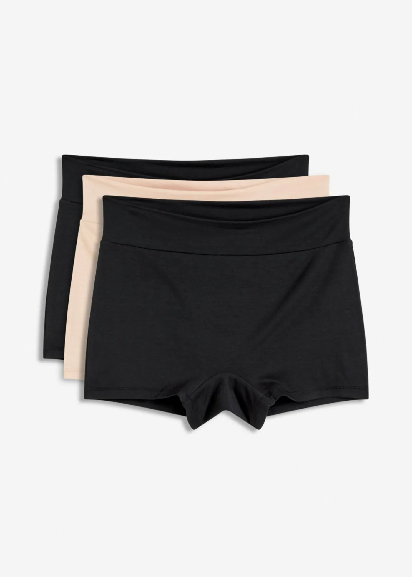 bonprix bonprix Bragas>Bóxer de mujer (3 unidades) de modal suave negro+beige tiza