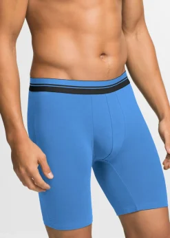 bonprix bonprix Bóxers|Ropa Interior·Bóxers>Bóxer largo ajustado con algodón (2 unidades) Negro/azul provenzal