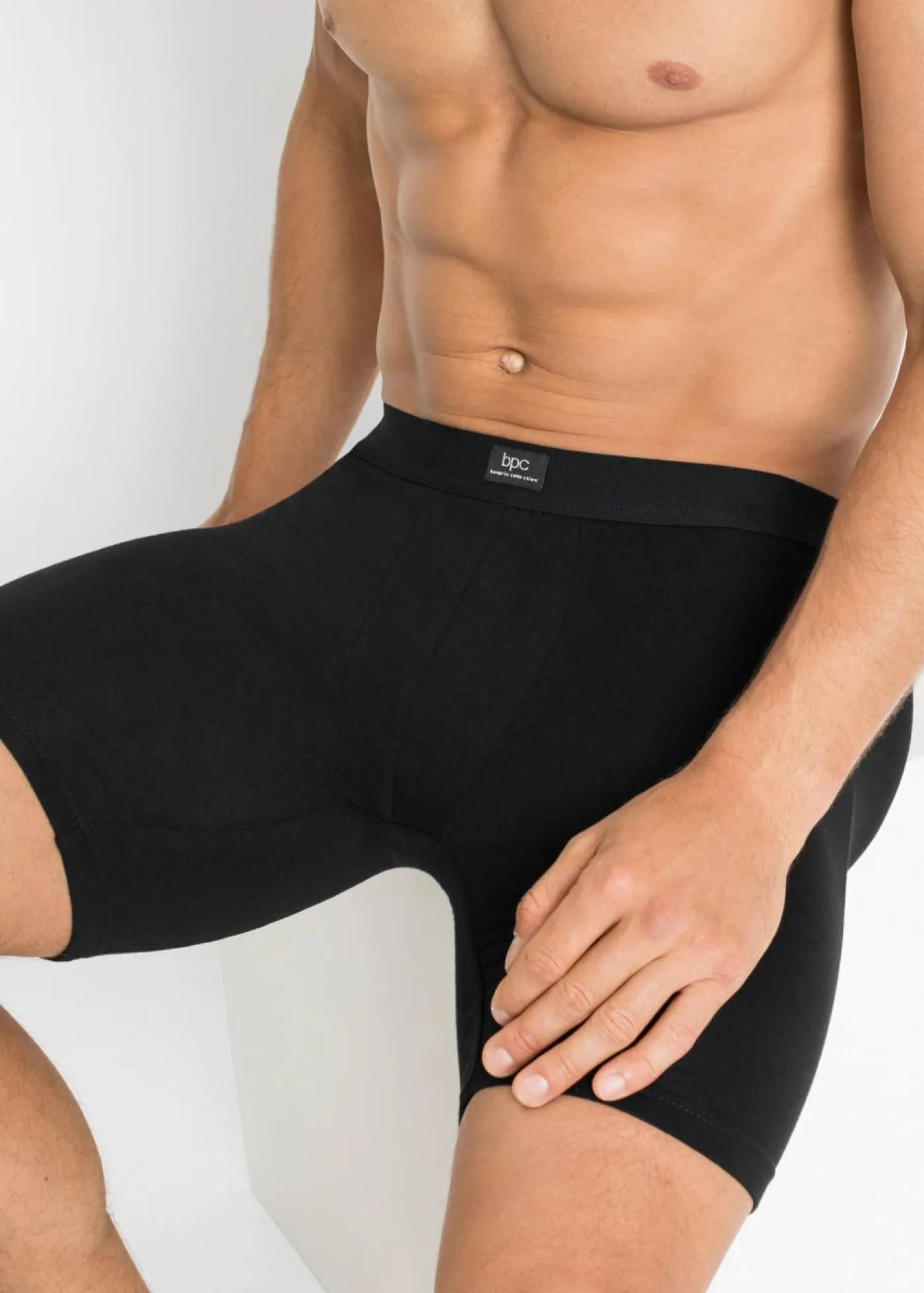 bonprix bonprix Bóxers|Ropa Interior·Bóxers>Bóxer largo ajustado con algodón (2 unidades) Negro