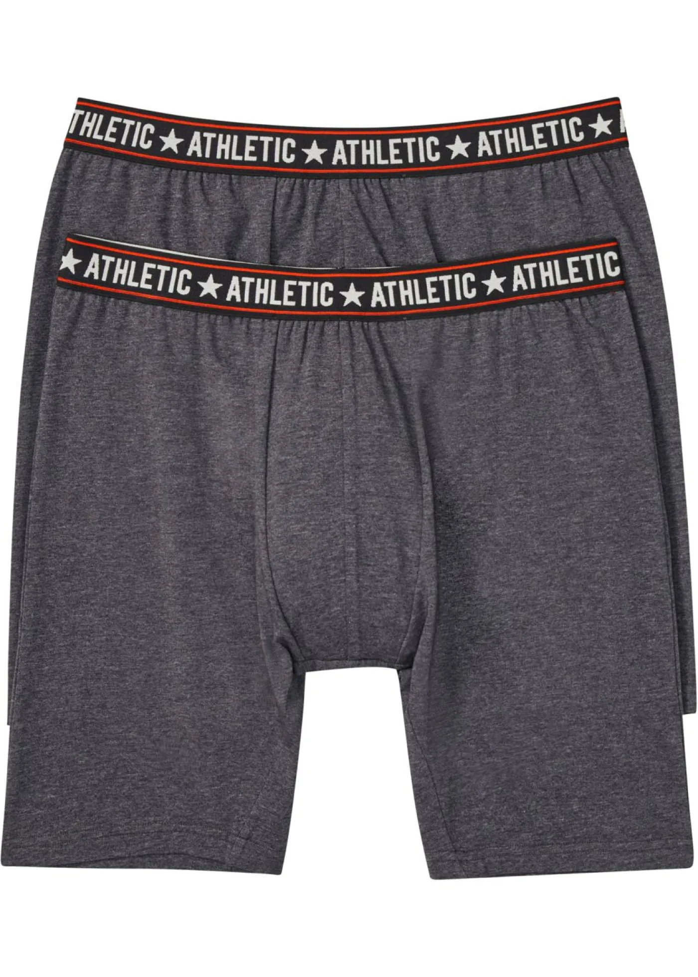 bonprix bonprix Bóxers|Ropa Interior·Bóxers>Bóxer largo ajustado con algodón (2 unidades) antracita jaspeado/negro/naranja oscuro/naranja rojo