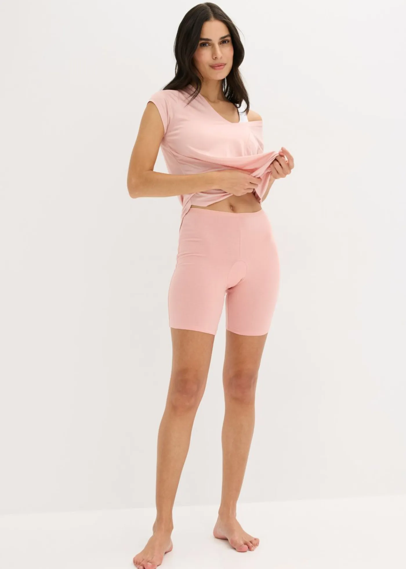 bonprix bonprix Ropa Interior De Algodón|Bragas>Bóxer largo de mujer con algodón orgánico (3 unidades) rosa vintage-pizarra-blanco