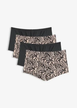 bonprix bonprix Bragas|Novedades>Bóxers de microfibra lisa para mujer (4 unidades) estampado cebra negro