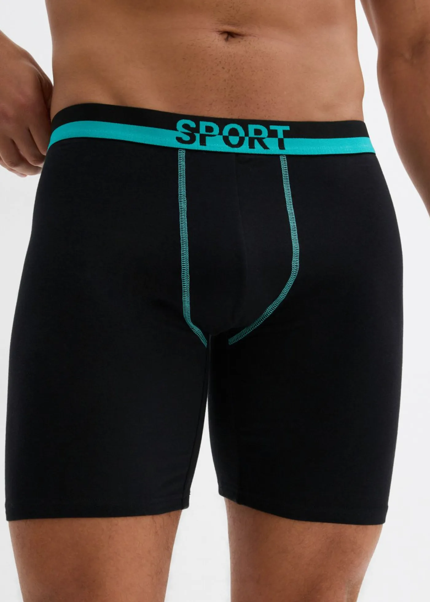 bonprix bonprix Bóxers|Ropa Interior·Bóxers>Bóxers largos ajustados con algodón suave (2 unidades) Negro