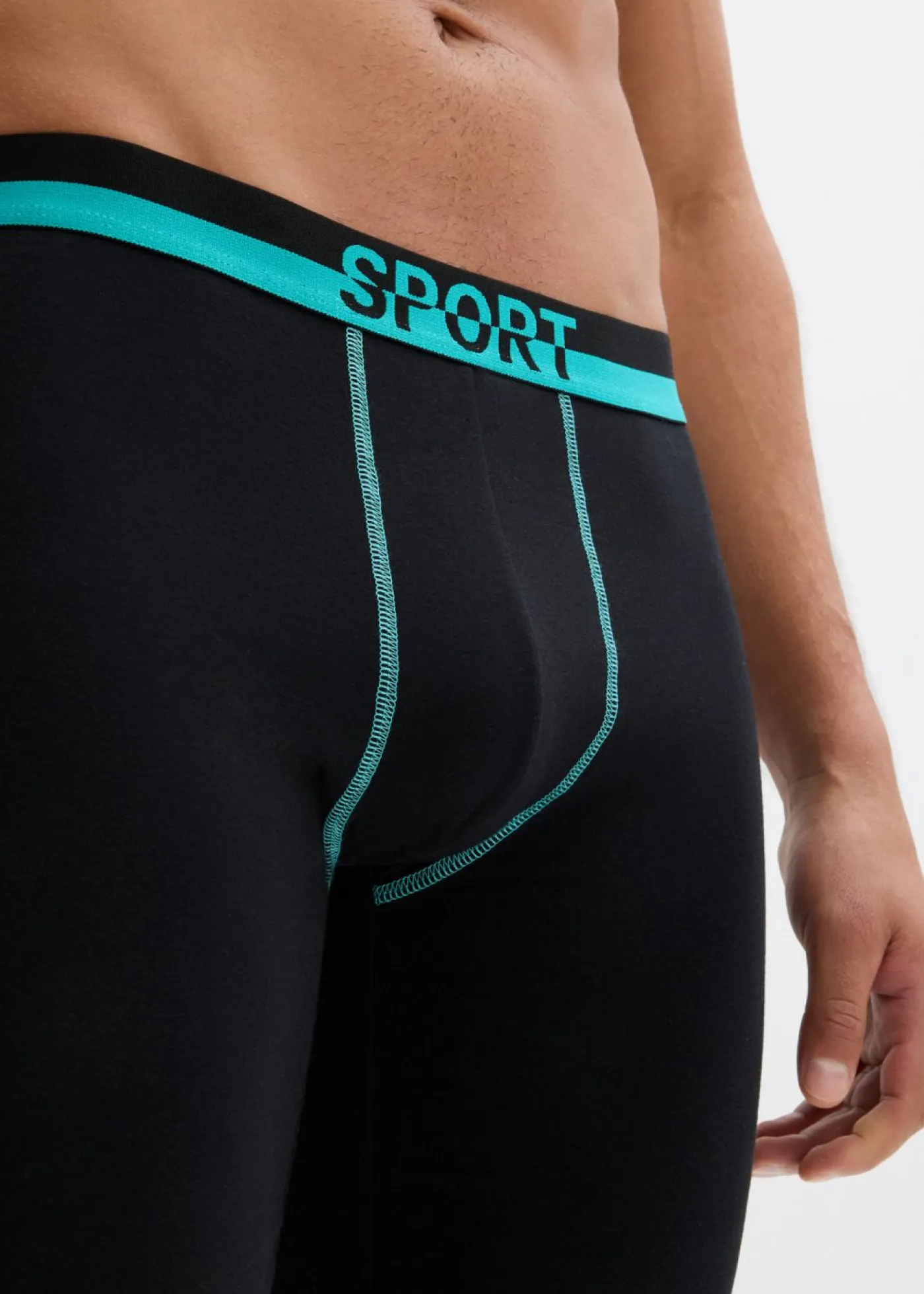 bonprix bonprix Bóxers|Ropa Interior·Bóxers>Bóxers largos ajustados con algodón suave (2 unidades) Negro