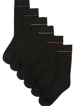 bonprix bonprix Medias|Ropa Interior·Calcetines>Calcetines con algodón orgánico (6 pares) Negro de rayas