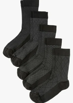 bonprix bonprix Medias|Ropa Interior·Calcetines>Calcetines con dobladillo antipresión (5 pares) Negro