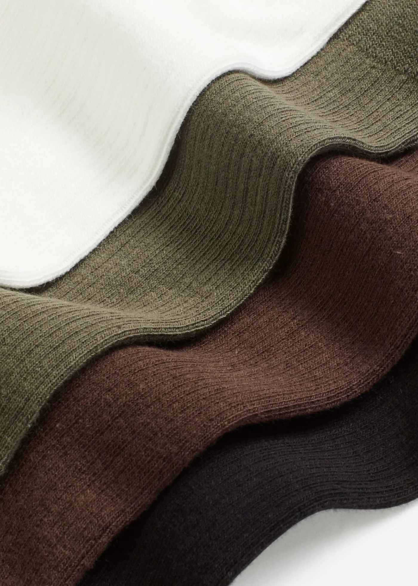 bonprix bonprix Multipack|Niño·Calcetines>Calcetines con estructura acanalada y algodón orgánico (5 pares) Negro + marrón oscuro + blanco perla + oliva