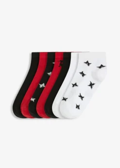 bonprix bonprix Medias, Panties Y Calcetines>Calcetines cortos con algodón orgánico (7 pares) negro-blanco-rojo salsa