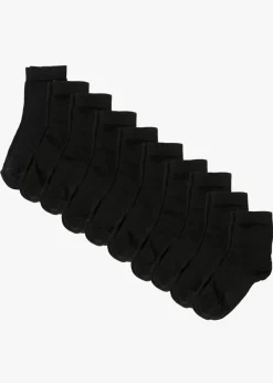bonprix bonprix Multipack|Niño·Calcetines>Calcetines cortos con algodón orgánico (10 pares) Negro