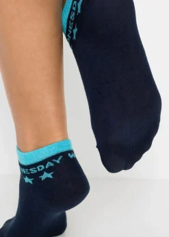 bonprix bonprix Multipack|Niña·Calcetines Y Leotardos>Calcetines cortos para niños (7 unidades) Azul oscuro con días de la semana