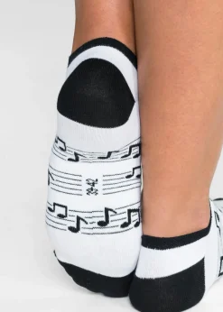 bonprix bonprix Multipack|Niña·Calcetines Y Leotardos>Calcetines cortos (6 pares) de algodón orgánico Negro-blanco estampado