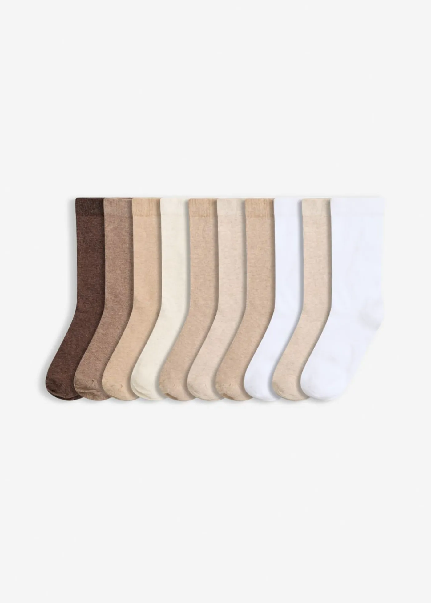 bonprix bonprix Multipack|Niño·Calcetines>Calcetines de algodón orgánico (10 unidades) Marrón + blanco + beige