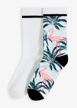 Mujer bonprix bonprix Calcetines deportivos con algodón orgánico y felpa en la suela (2 pares)