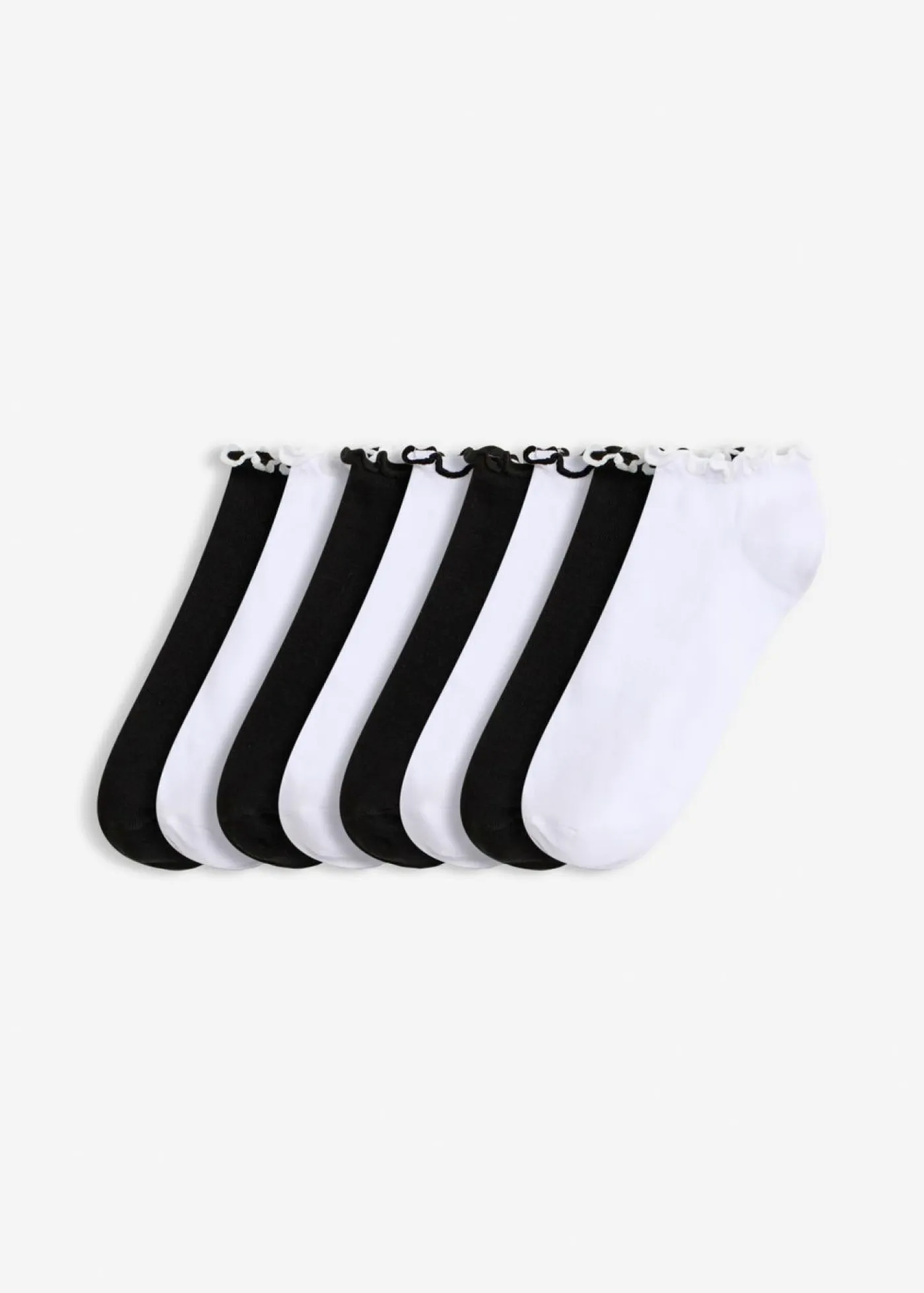 bonprix bonprix Medias, Panties Y Calcetines|Novedades>Calcetines deportivos de algodón orgánico (8 pares) Blanco-negro