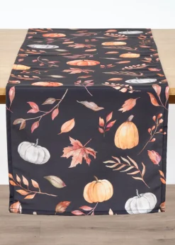 bonprix bonprix Vajilla|Manteleria Y Ropa De Cama>Camino de mesa repelente al agua con estampado de calabaza Negro/naranja