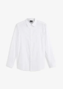bonprix bonprix Camisas>Camisa buisness con elástico, slim fit Blanco