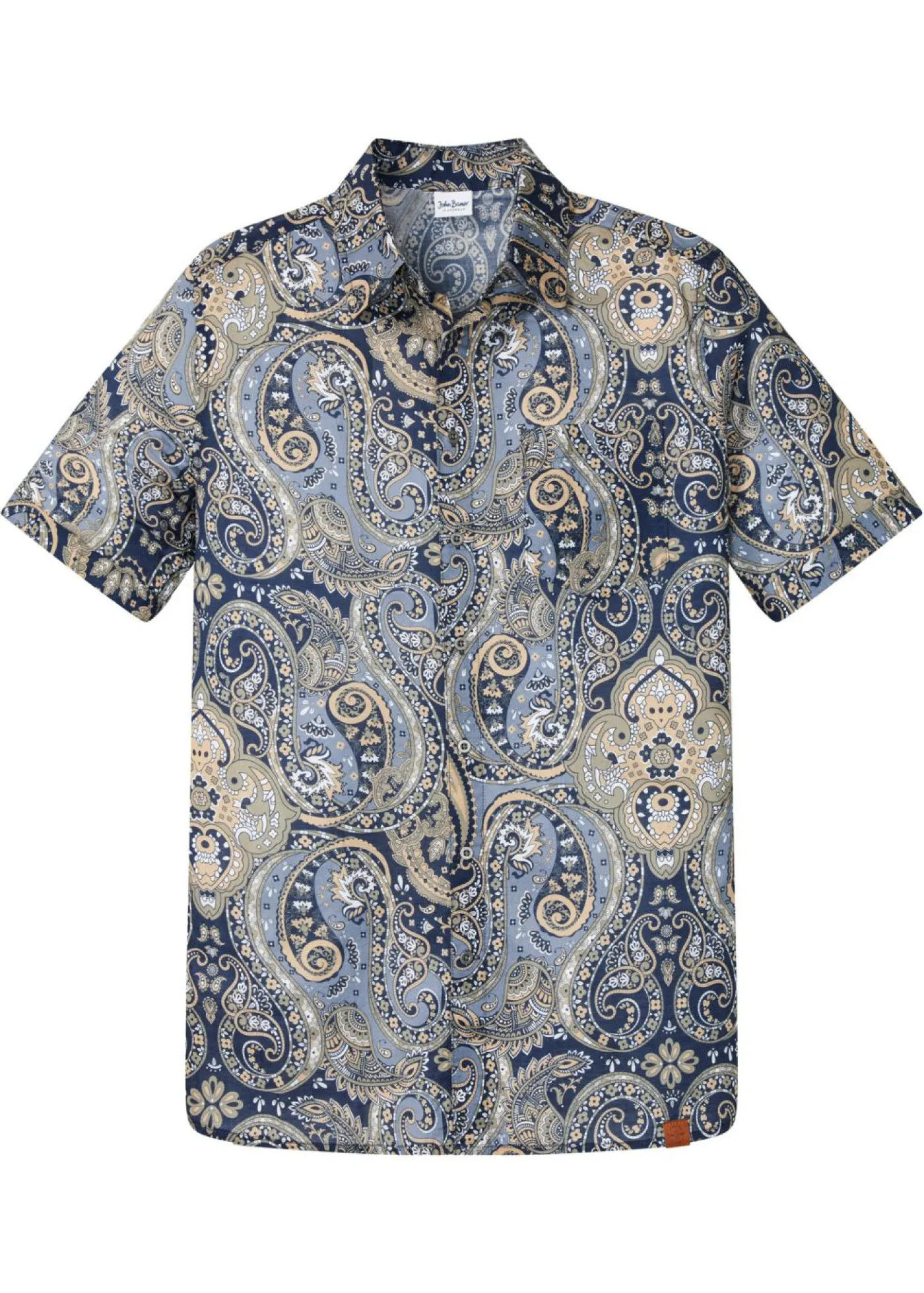 bonprix bonprix Camisas>Camisa de manga corta Azul marino con patrón paisley