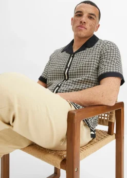 Hombre bonprix bonprix Camisa de manga corta con lino