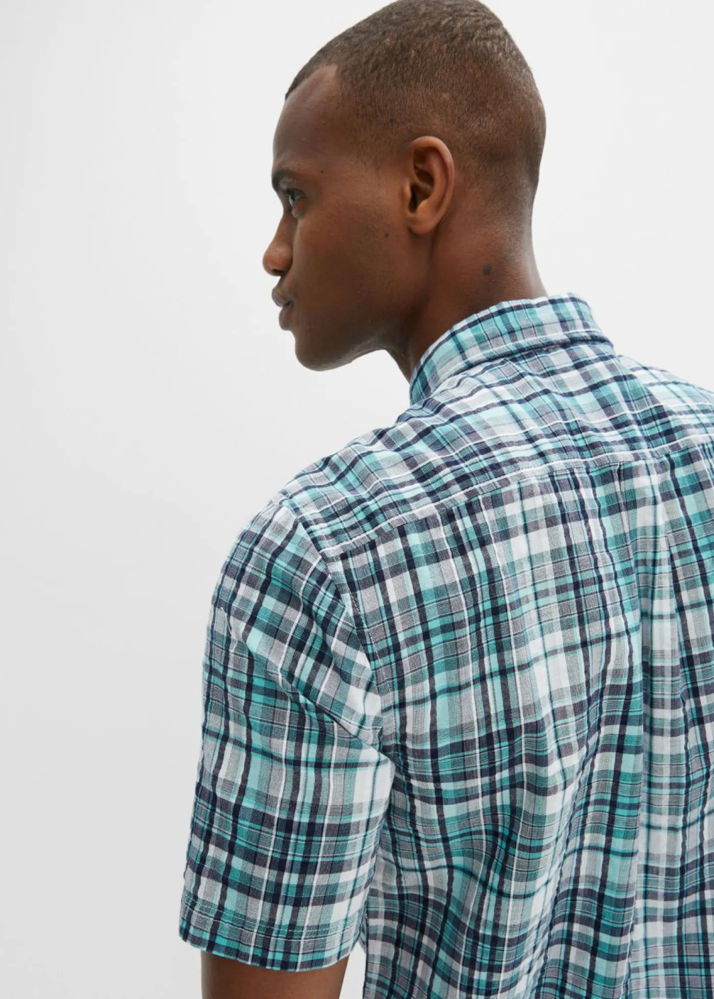 Hombre bonprix bonprix Camisa de manga corta de algodón puro milrayas