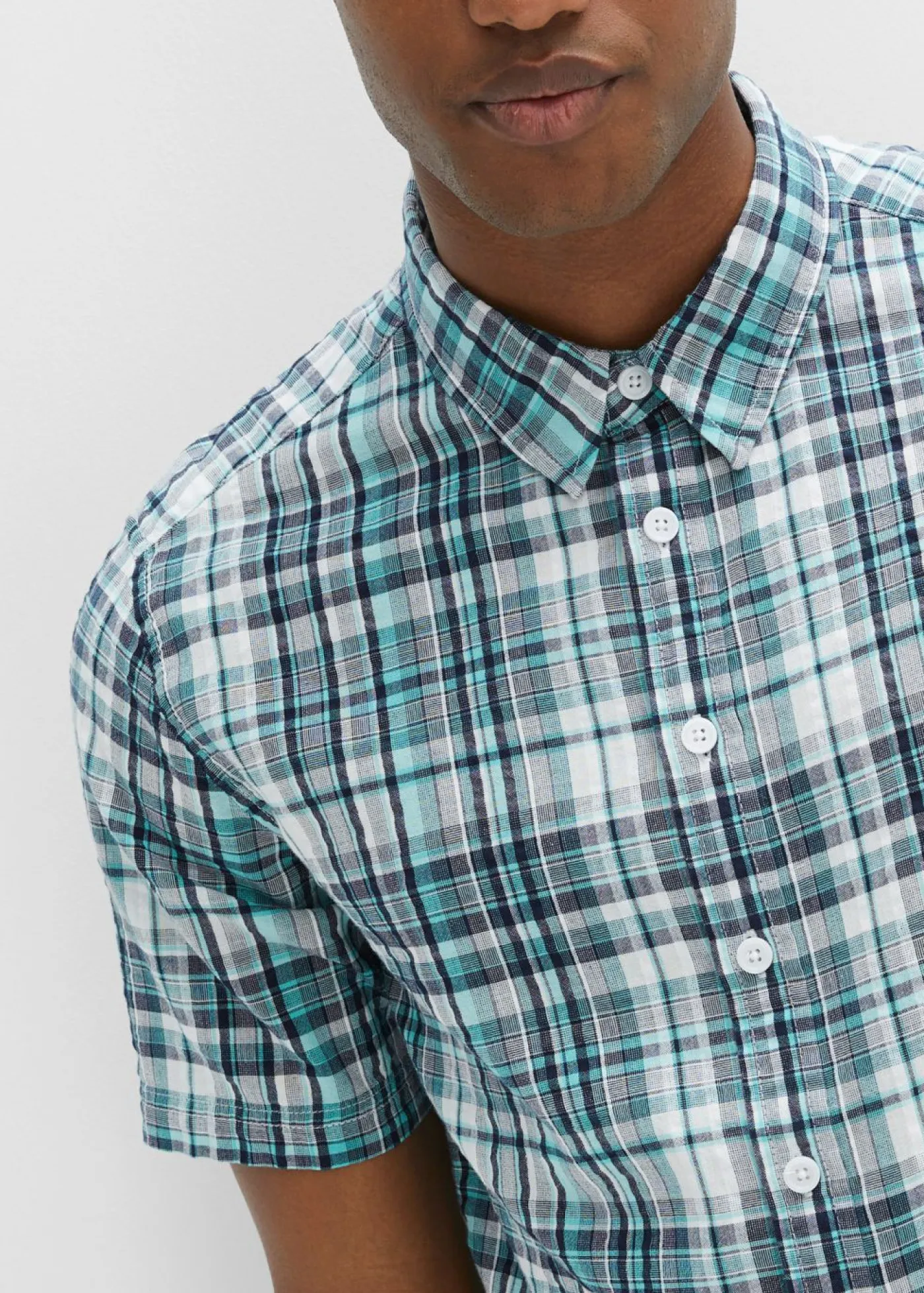 Hombre bonprix bonprix Camisa de manga corta de algodón puro milrayas